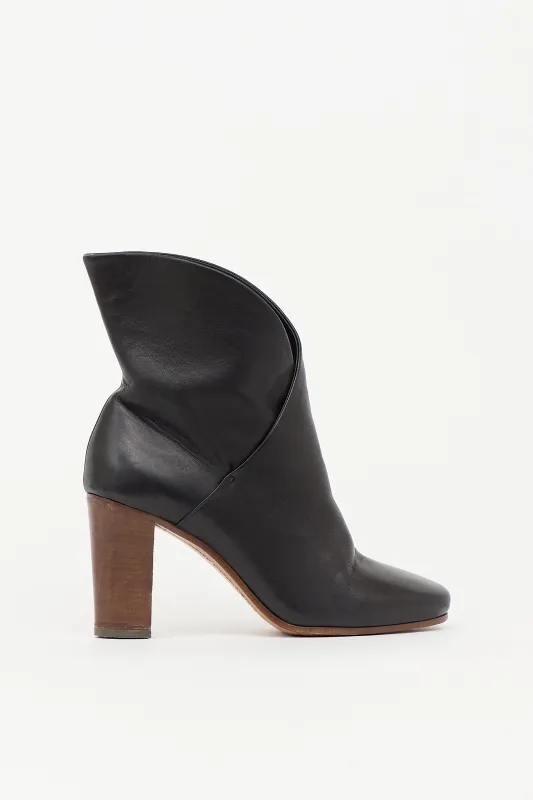 Leather Wrap Ankle Boot made by Celine