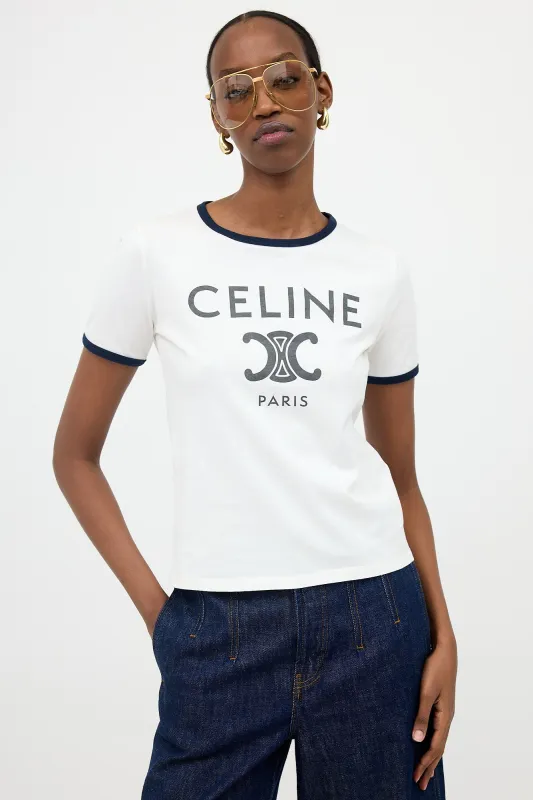 Triomphe Logo T-Shirt made by Celine