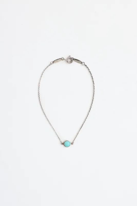 Elsa Peretti Sterling Silver By The Yard Turquoise Bracelet made by Tiffany & Co.