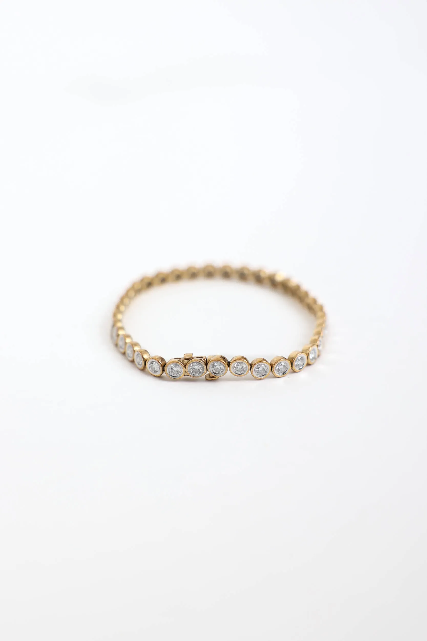 24K Yellow Gold Plated Tennis Bracelet sold by VSP Consignment product image thumbnail 3