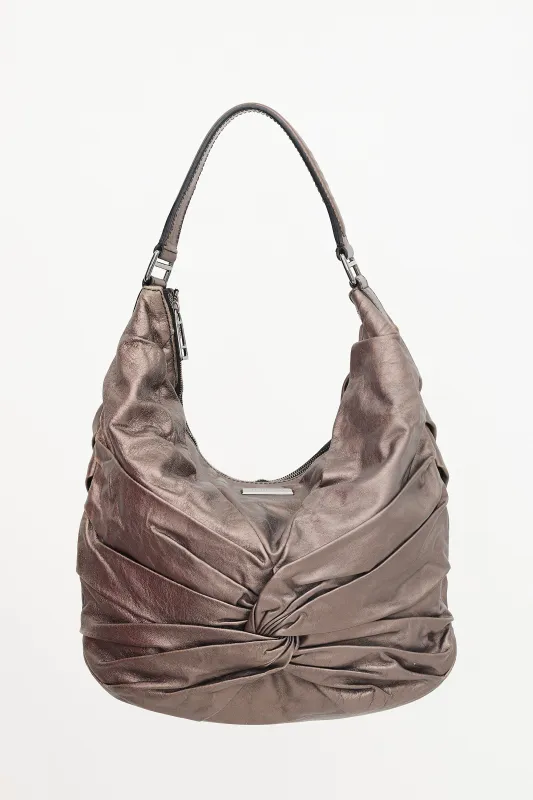 Metallic Leather Maggie Knot Bag made by Burberry