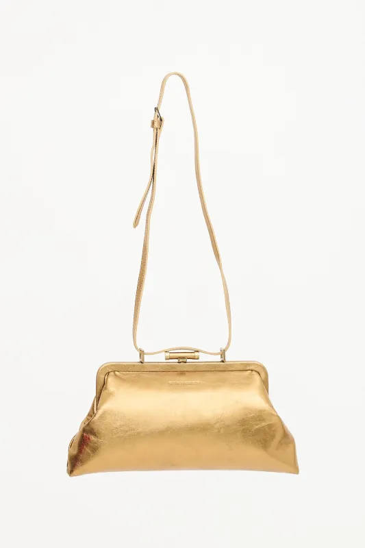 Metallic Leather Clutch Bag made by Burberry