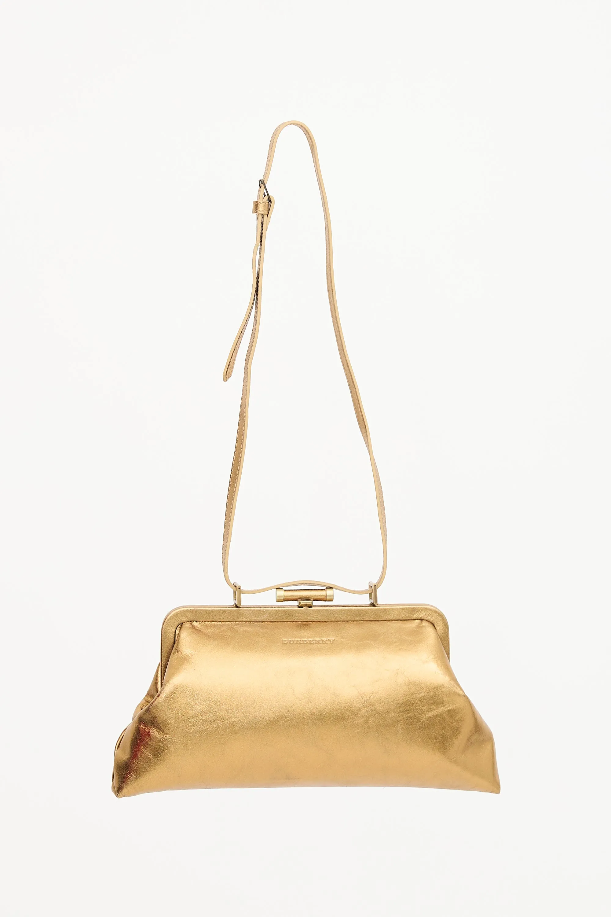 Metallic Leather Clutch Bag sold by VSP Consignment