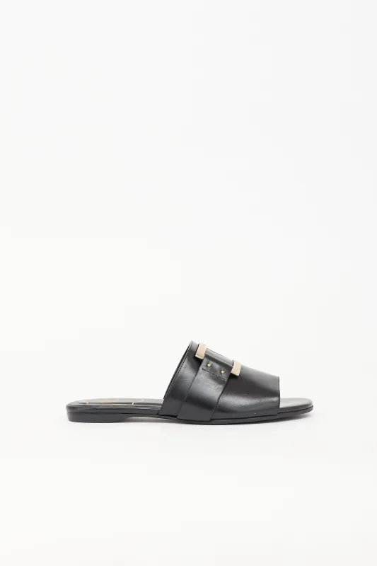 Leather Buckle Slide made by Roger Vivier