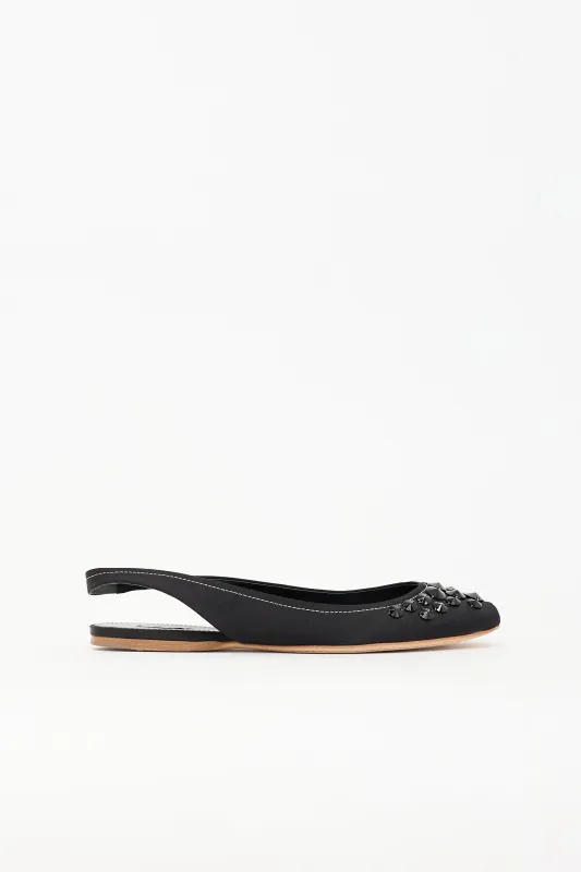 Satin Slingback Flat made by Miu Miu