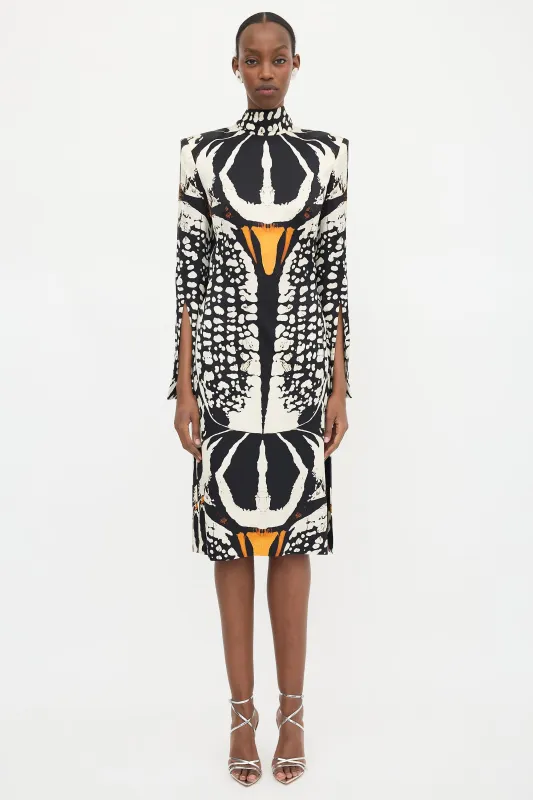 FW 2018 Silk Satin Printed Dress made by Alexander McQueen
