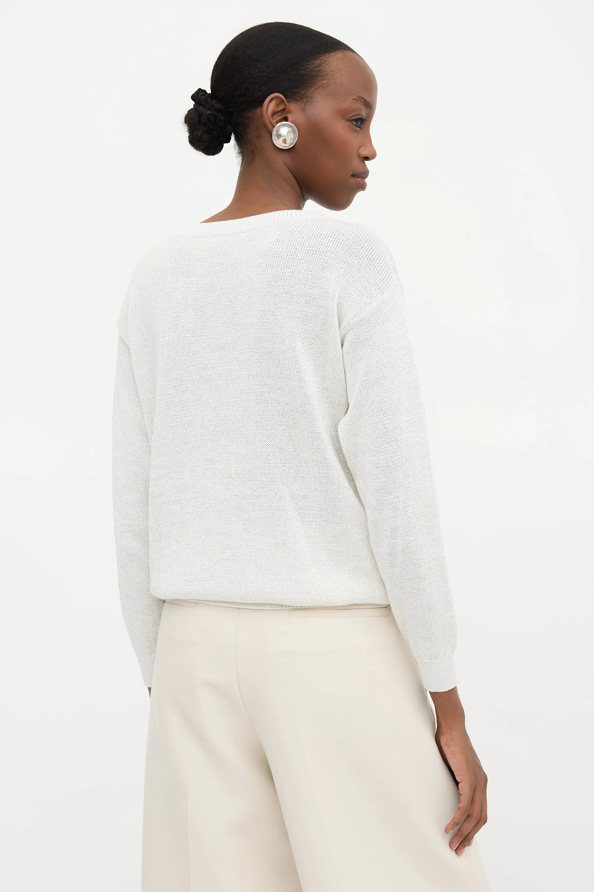 Metallic V-Neck Sweater sold by VSP Consignment product image thumbnail 4