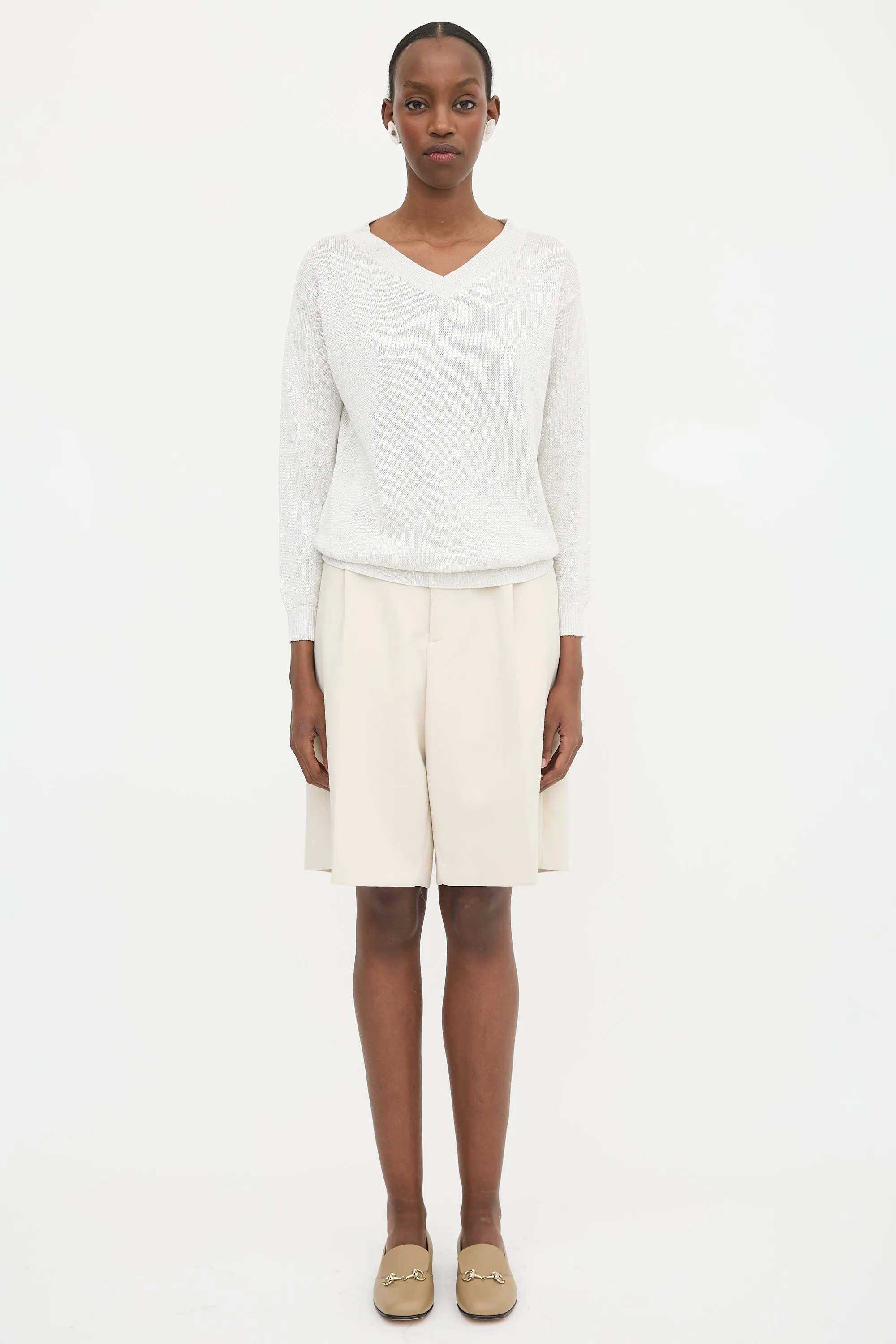 Metallic V-Neck Sweater sold by VSP Consignment product image thumbnail 2