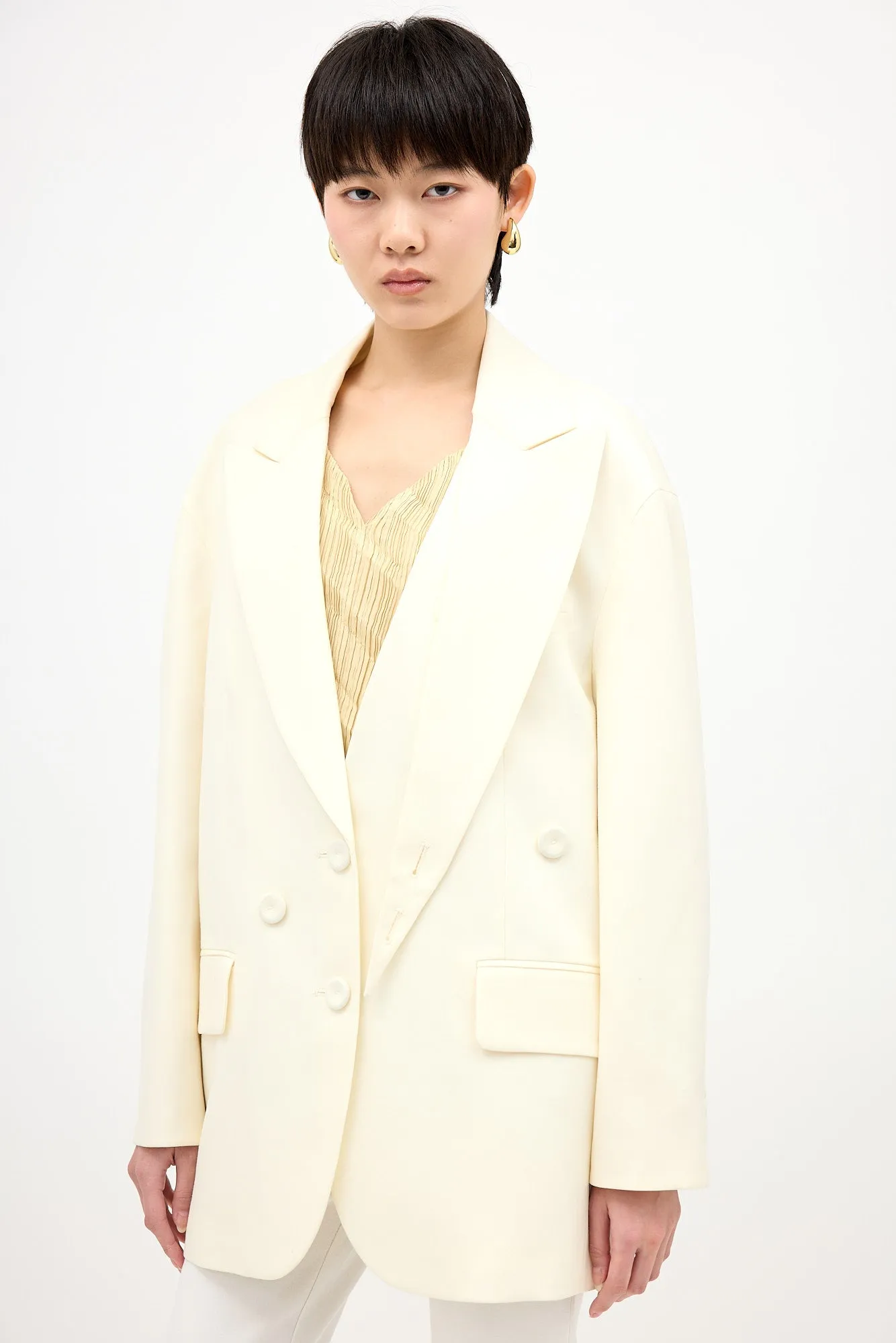 Wool Convertible Peak Lapel Blazer sold by VSP Consignment product image thumbnail 3