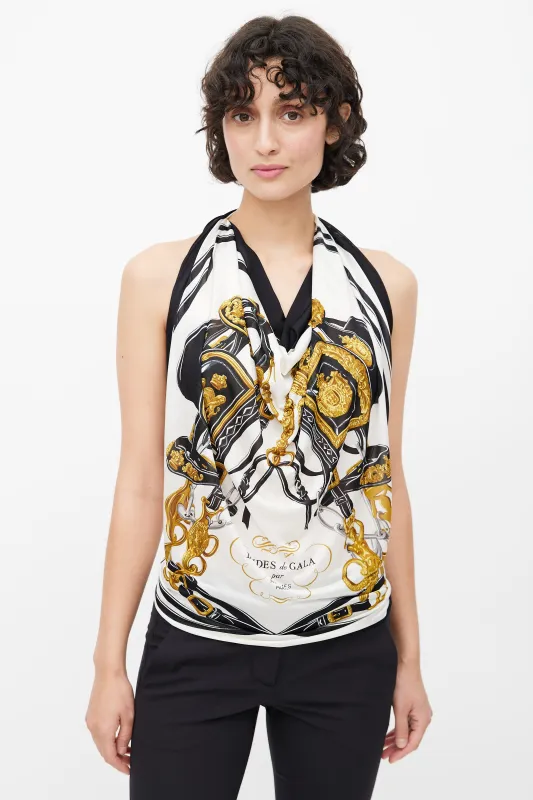 Brides De Gala 90 Fluide Jersey De Soie Scarf made by Hermes