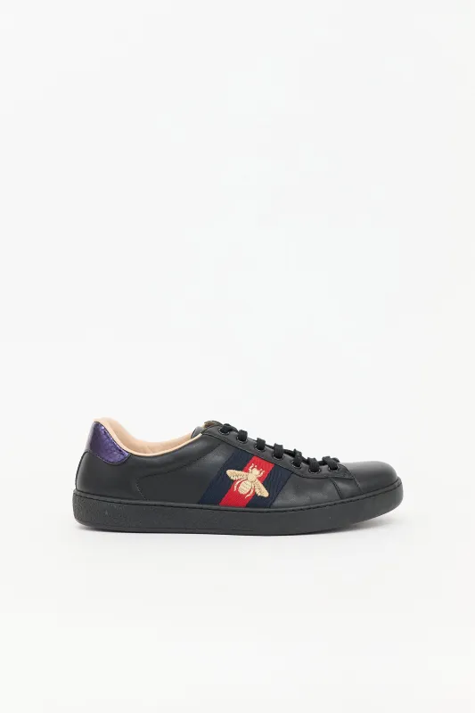 Leather Ace Web Sneaker made by Gucci