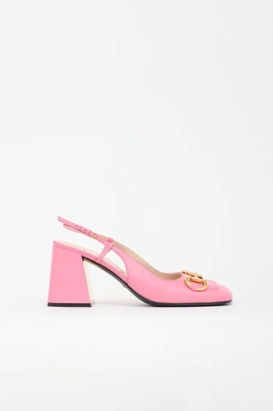Leather Slingback Heel made by Gucci