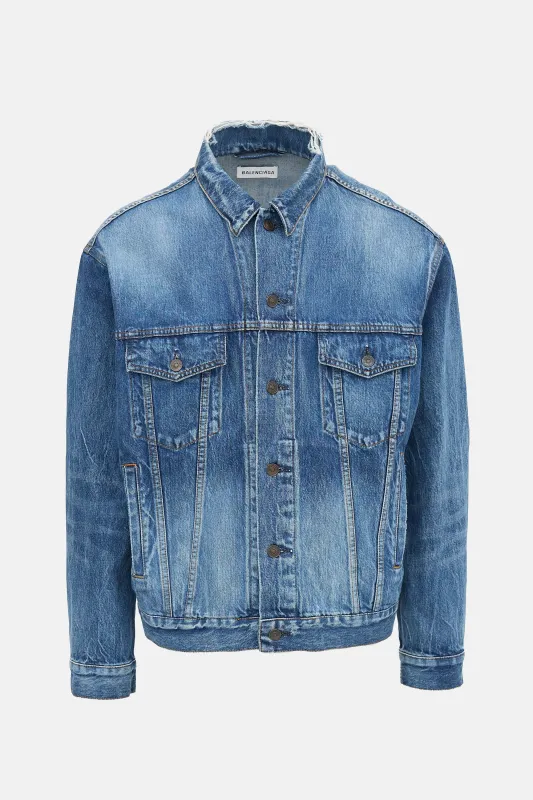 Distressed Denim Archetype Jacket made by Balenciaga