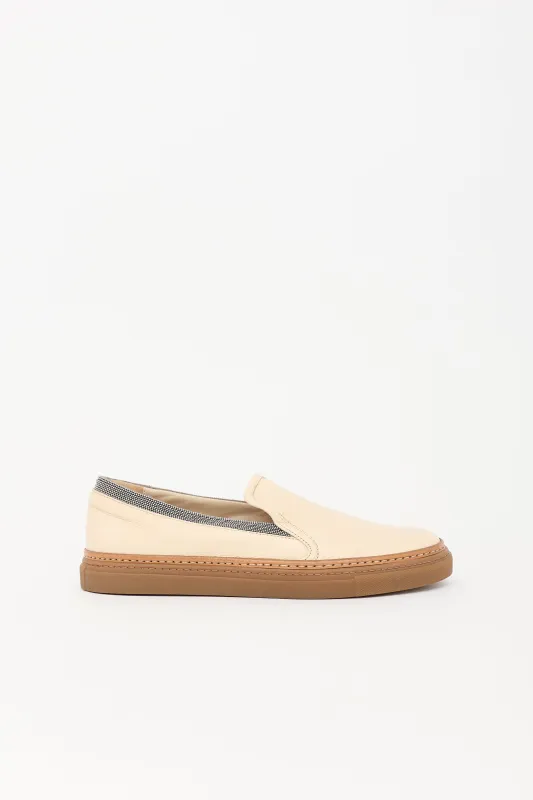 Leather Monili Slip On Sneaker made by Brunello Cucinelli