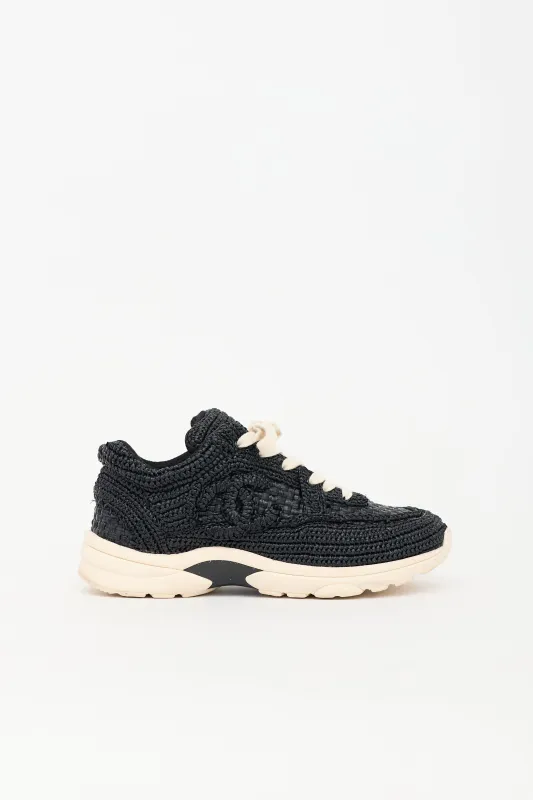 Raffia CC Sneaker made by Chanel