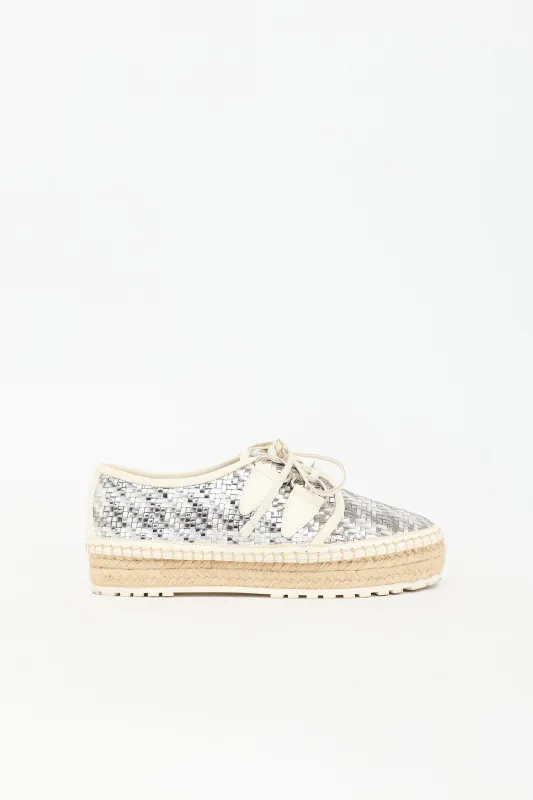 Metallic Leather Folk Sneaker made by Dior