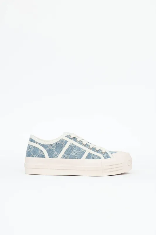 Denim Julia GG Sneaker made by Gucci
