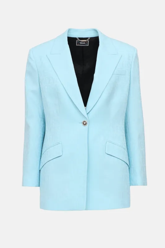 Jacquard Logo Text Blazer made by Versace