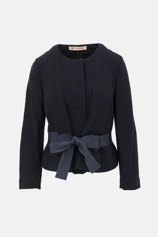 Wool & Linen Patterned Jacket made by Marni