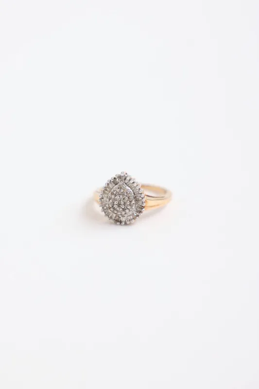 10K Yellow Gold & Diamond Baguette Pave Ring made by VSP Consignment