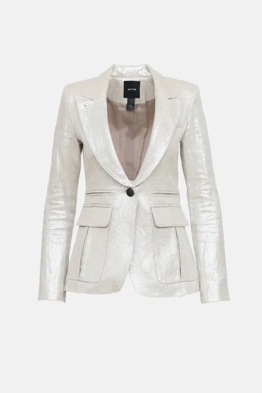 Metallic Linen Blazer made by Smythe