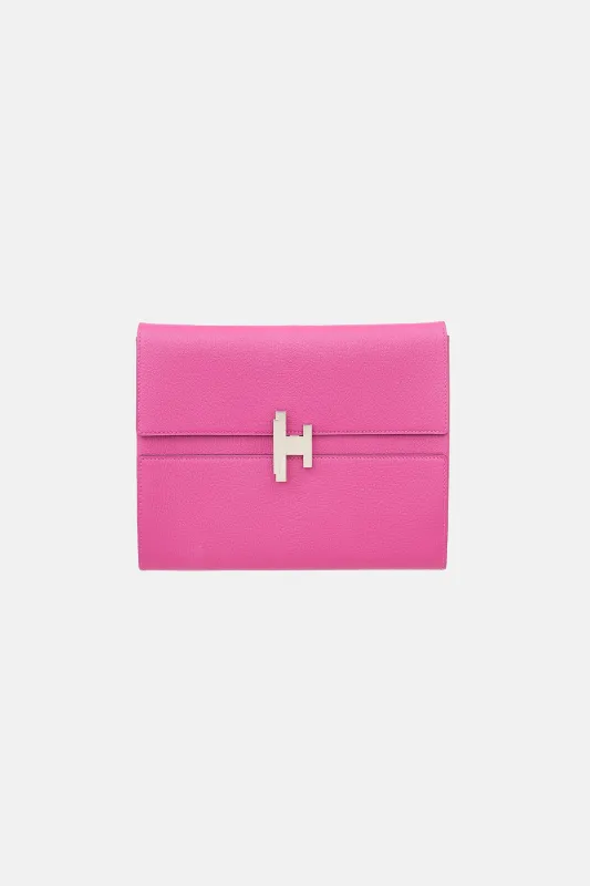 2017 Rose Pourpre Mysore Cinhetic Clutch made by Hermes