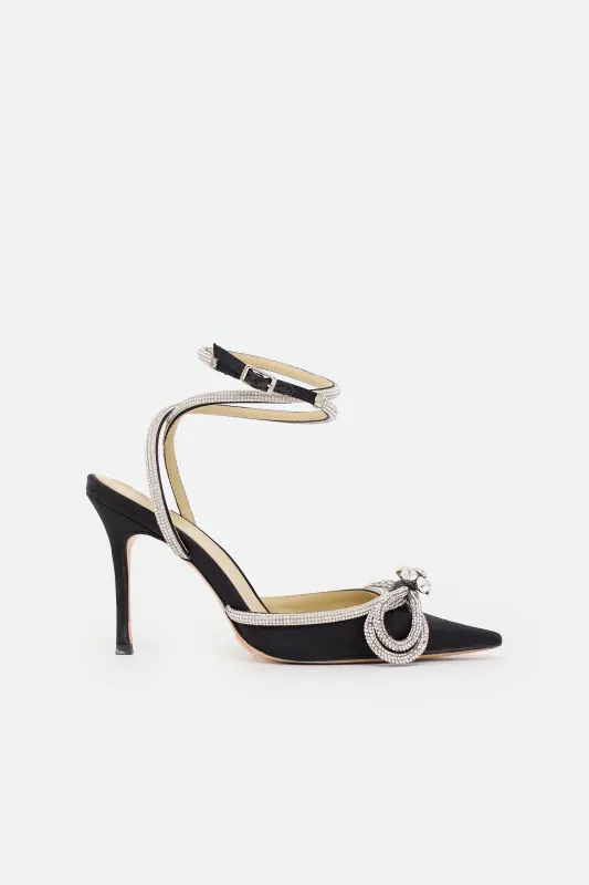 Satin Double Bow Heel made by MACH & MACH