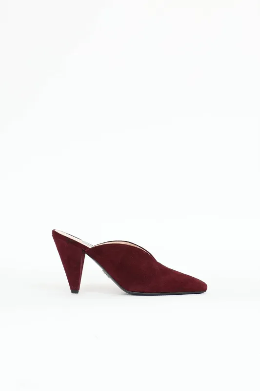 Suede Pointed Toe Mule made by Prada