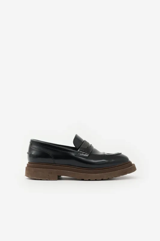 Leather Monili Loafer made by Brunello Cucinelli
