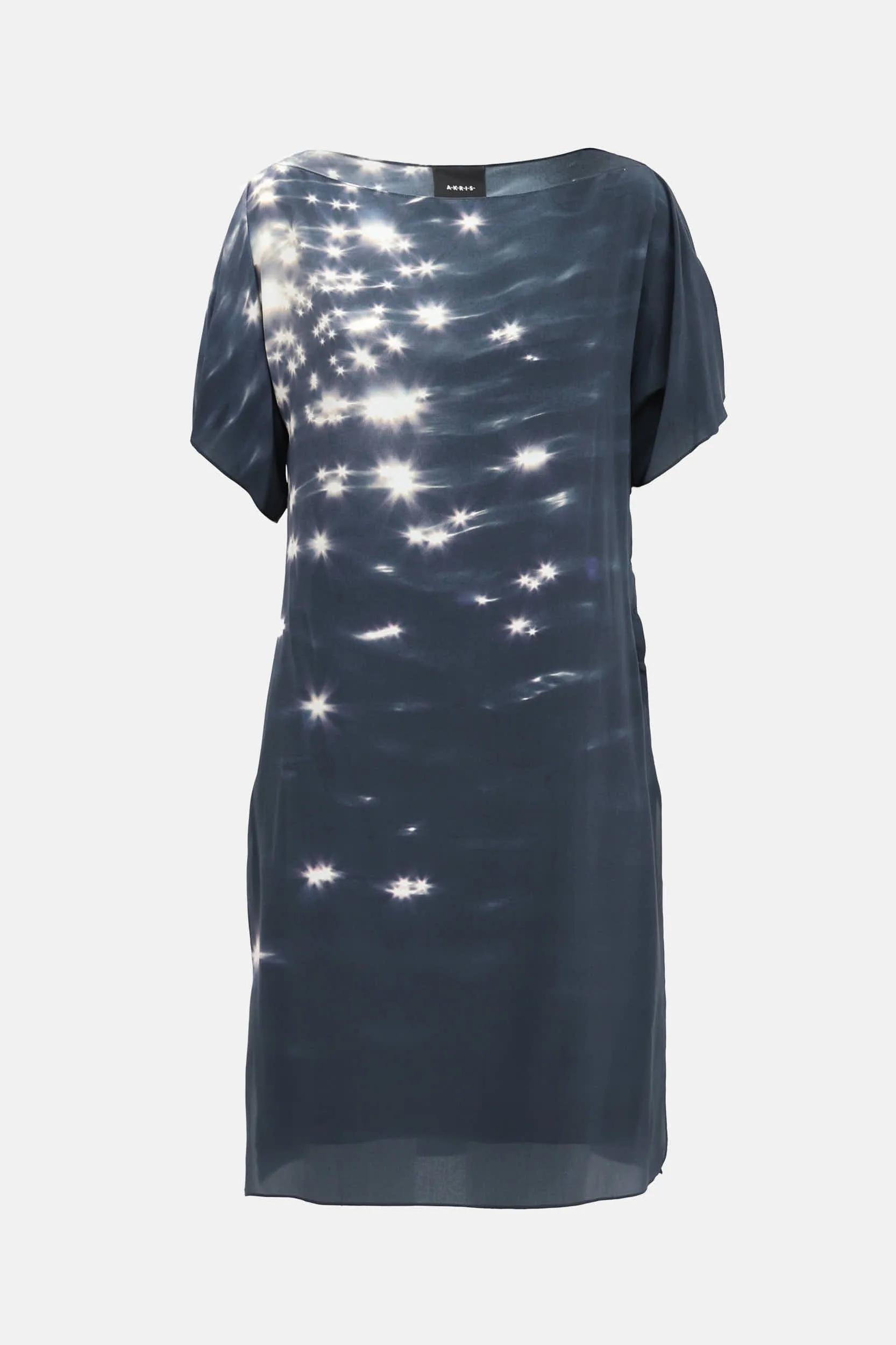 Silk Graphic Short Sleeve Dress sold by VSP Consignment