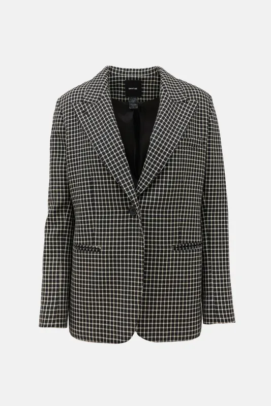 Wool Check Blazer made by Smythe