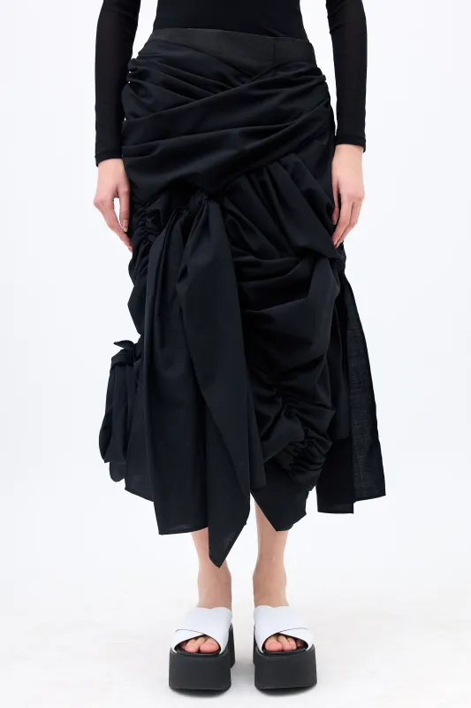 Tao Wool Draped Ruched Skirt made by Comme des Garcons