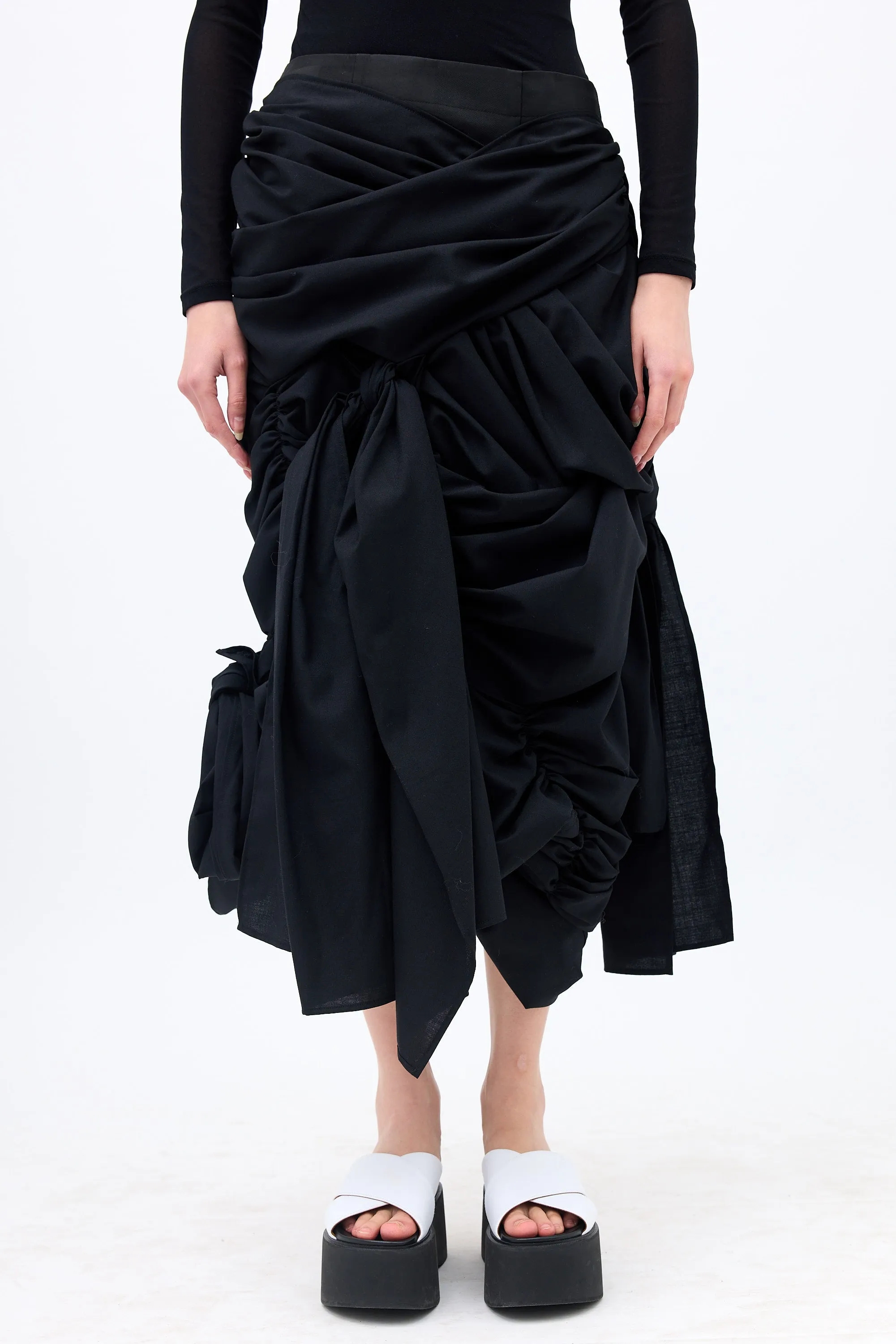 Tao Wool Draped Ruched Skirt sold by VSP Consignment