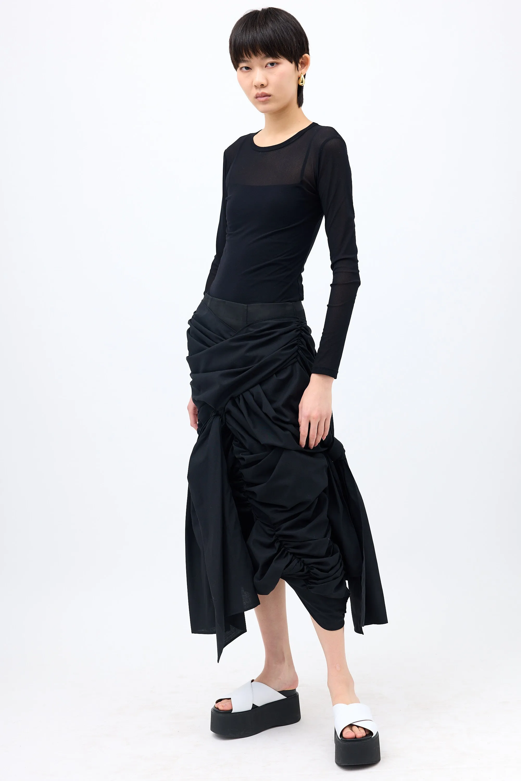 Tao Wool Draped Ruched Skirt sold by VSP Consignment product image thumbnail 5