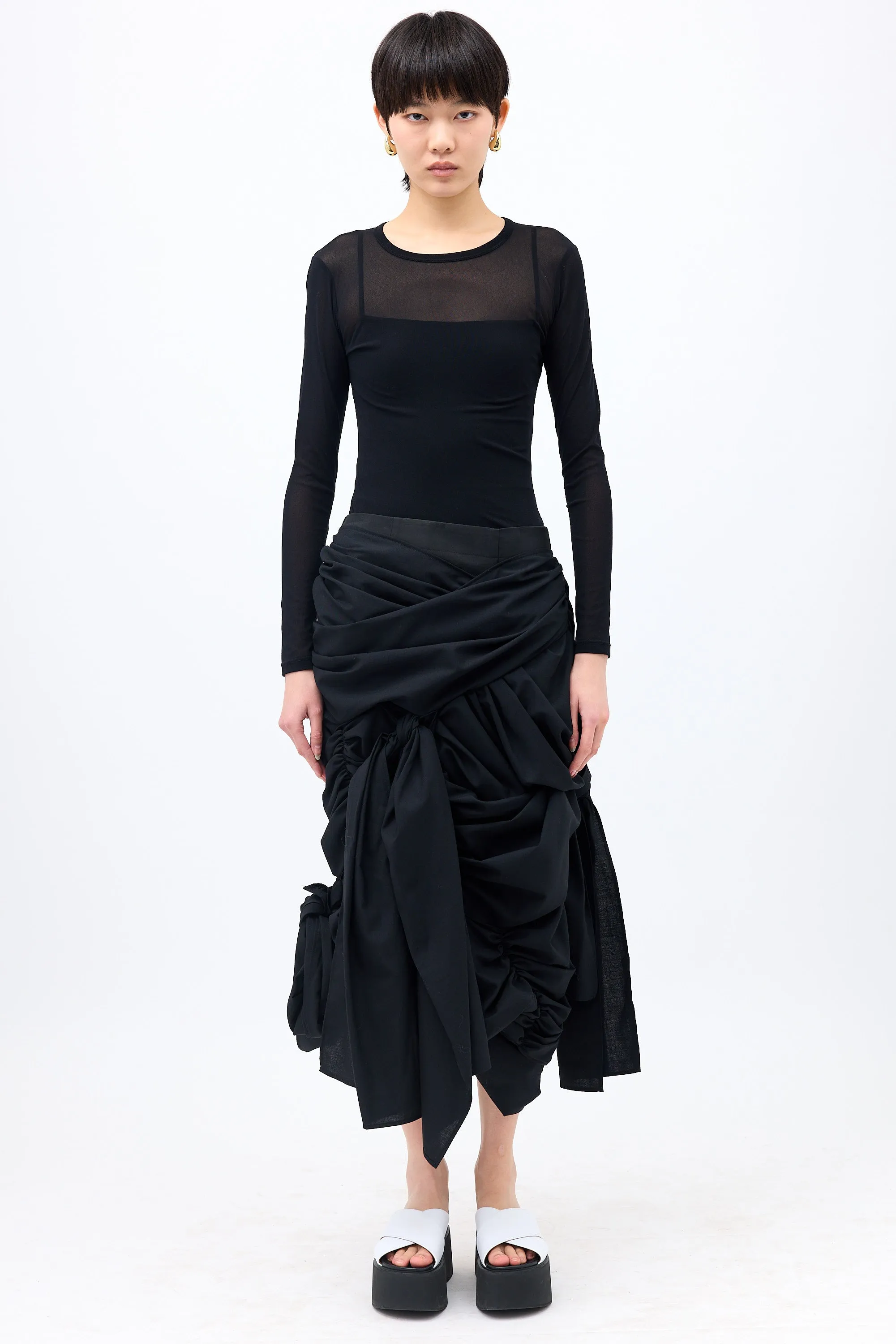 Tao Wool Draped Ruched Skirt sold by VSP Consignment product image thumbnail 2