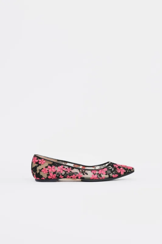 Lace Floral Flat made by Jimmy Choo