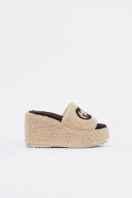 Shearling GG Wedge Slide made by Gucci