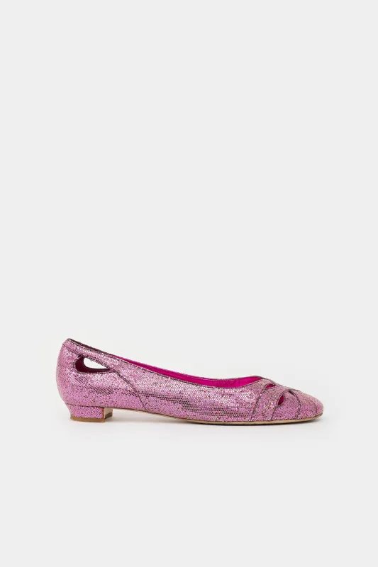Sparkle Cut Out Flat made by Miu Miu
