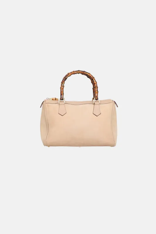 Suede Bamboo Boston Bag made by Gucci