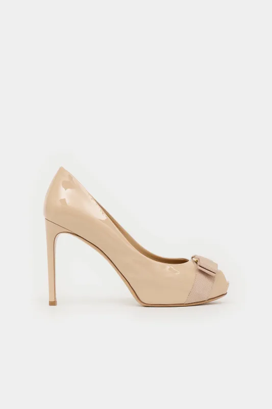 Patent Leather Bow Pump made by Salvatore Ferragamo