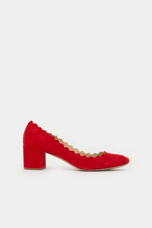 Suede Scalloped Pump made by Chloe
