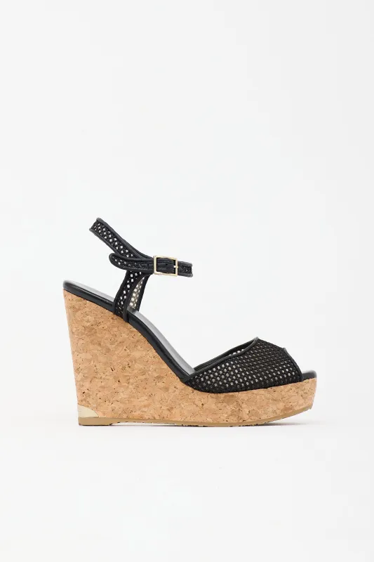 Mesh & Cork Wedge Sandal made by Jimmy Choo