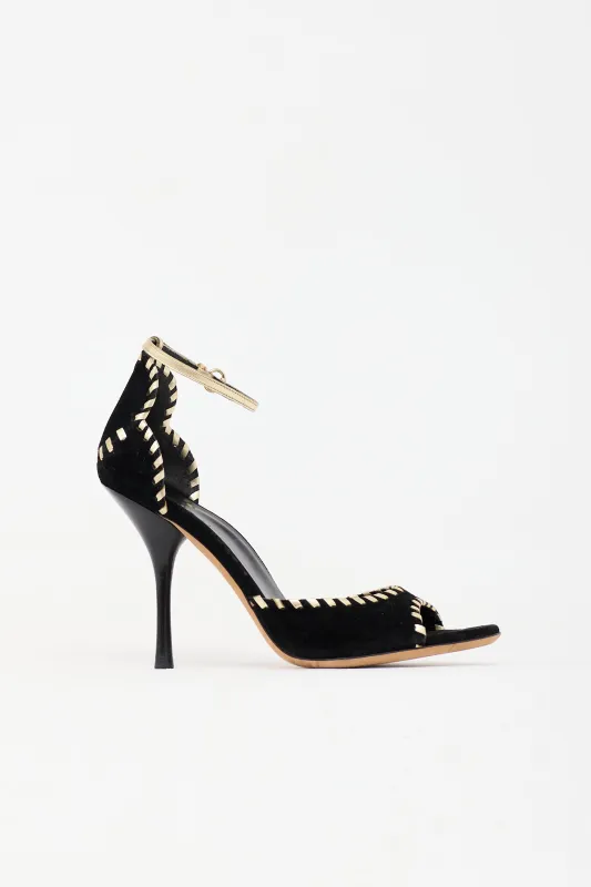 Suede Whipstitch Sandal made by Gucci
