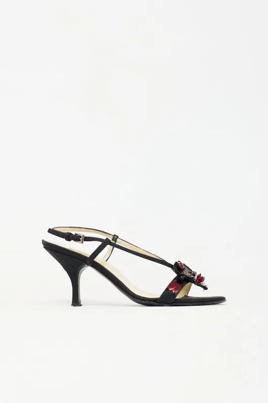 Grosgrain Embellished Sandal made by Prada