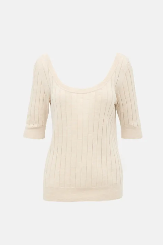Merino Wool & Silk Knit Top made by The Row