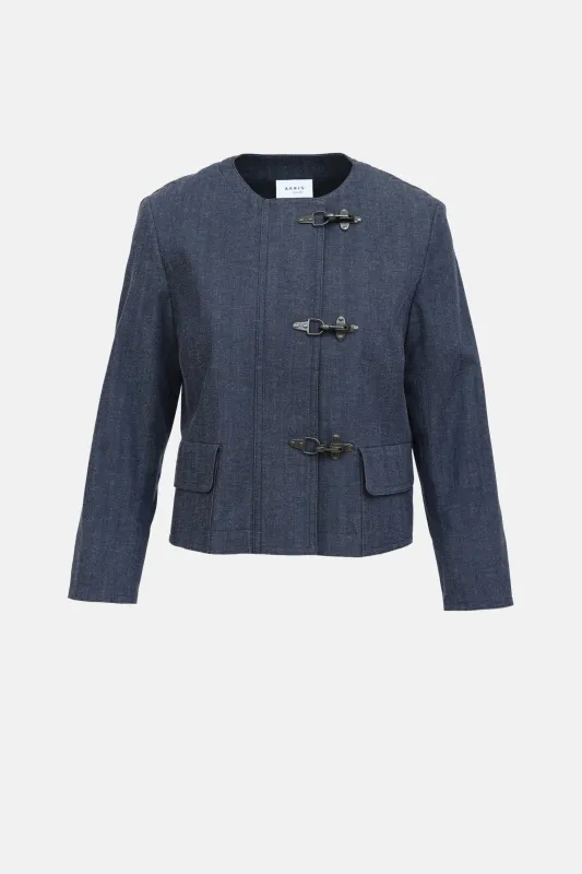 Chambray Clasp Jacket made by Akris