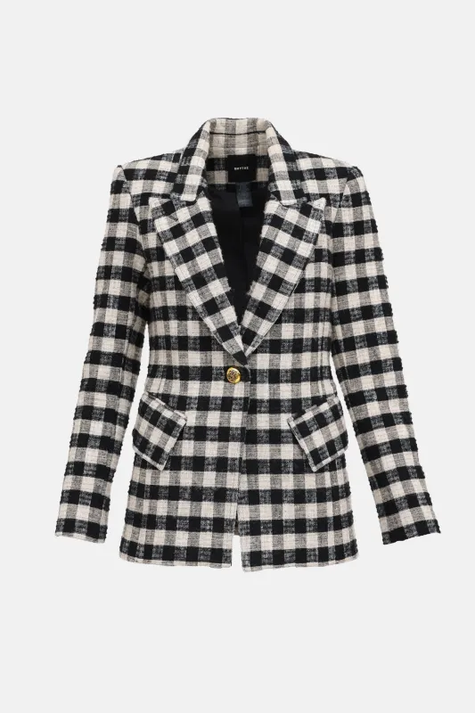 Checkered Knit Blazer made by Smythe