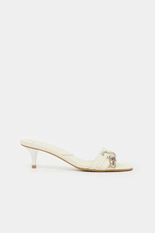 Leather Kitten Heel  Sandal made by Dior
