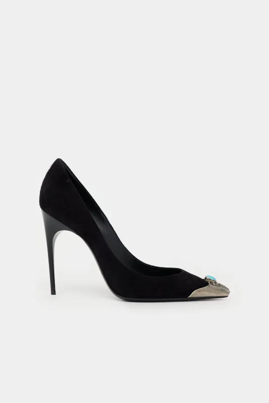 Suede Zoe Western Pump made by Yves Saint Laurent