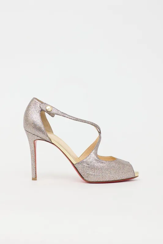 Glitter Peep Toe Pump made by Christian Louboutin